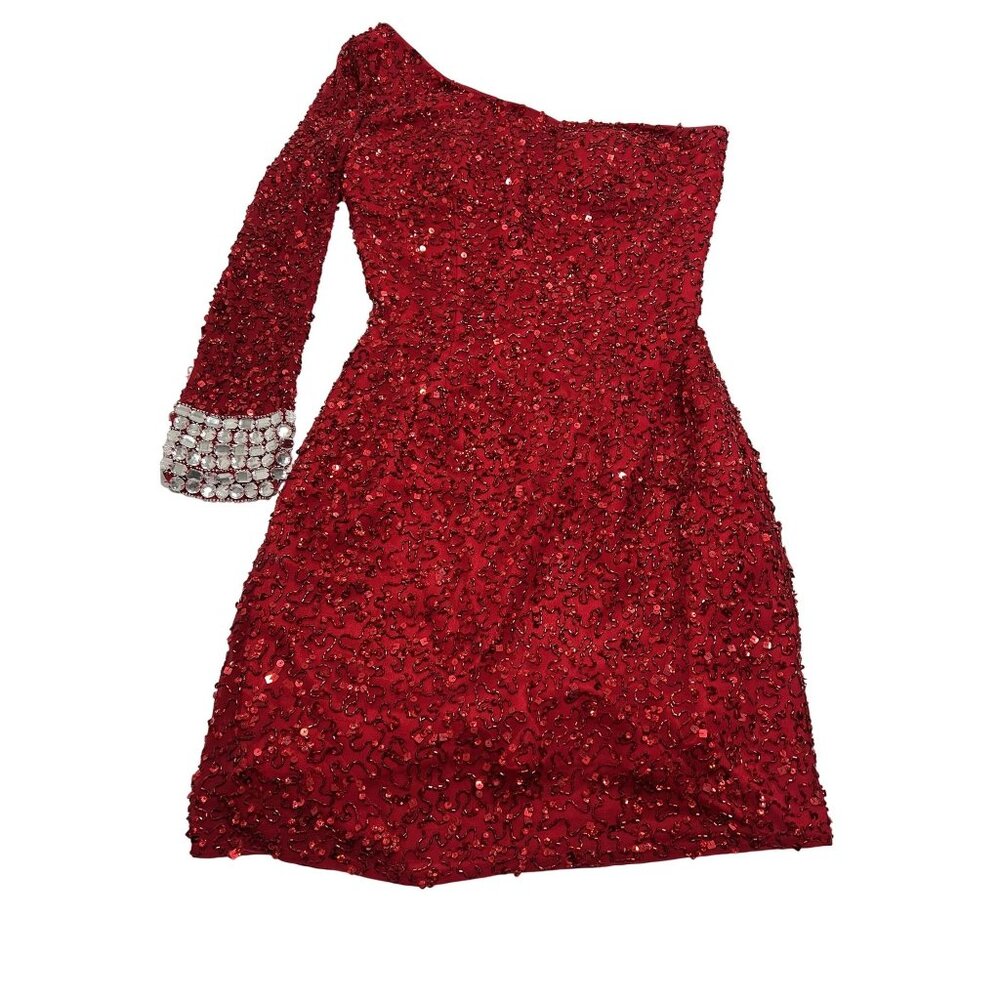 Shail K. One Shoulder Dress in Red